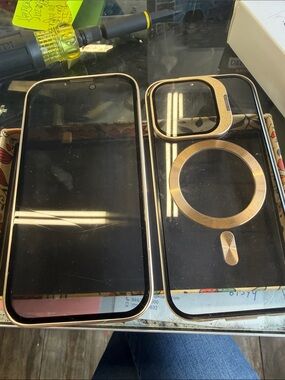 Premium Gold Accent Magnetic Ring Phone Case — Clear Protective Cover